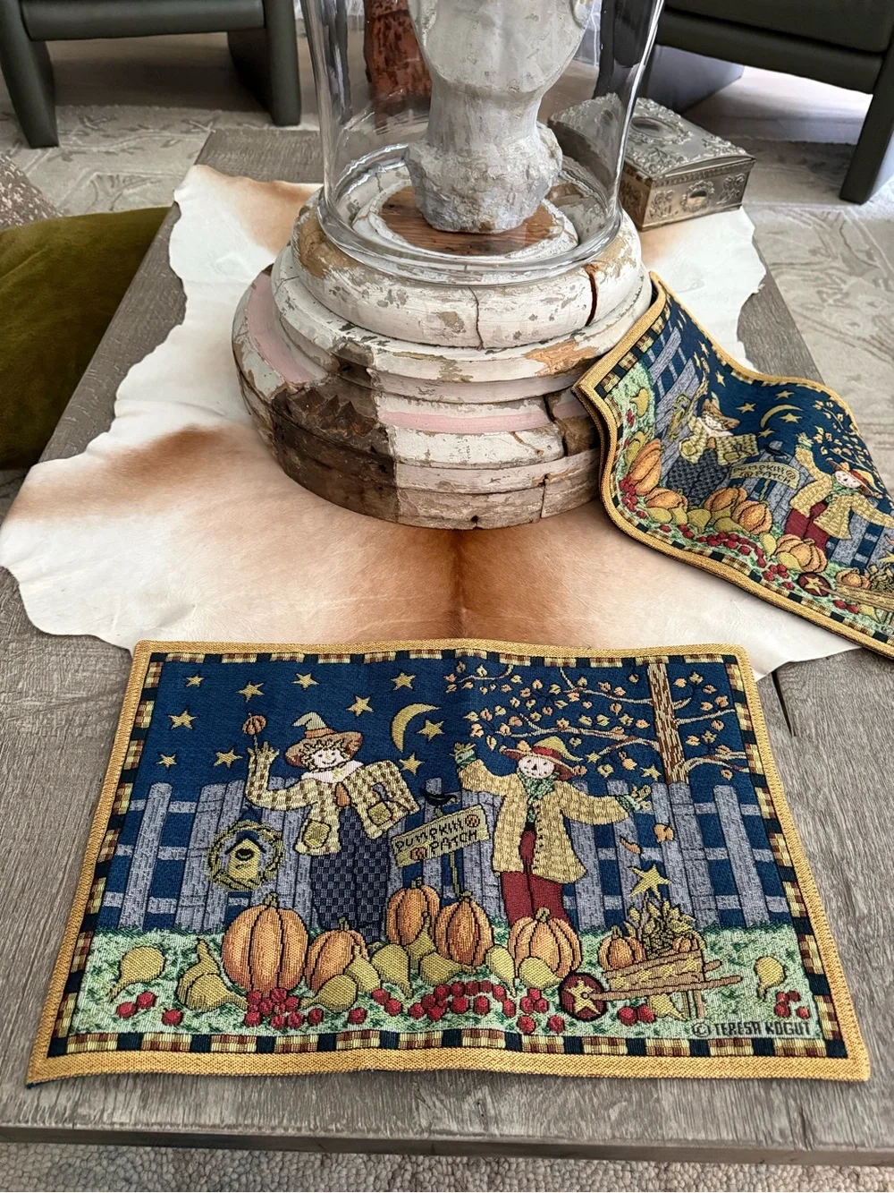 Teresa Kogut Autumn Harvest Decorative Placemats Set of 4 Pumpkin Patch